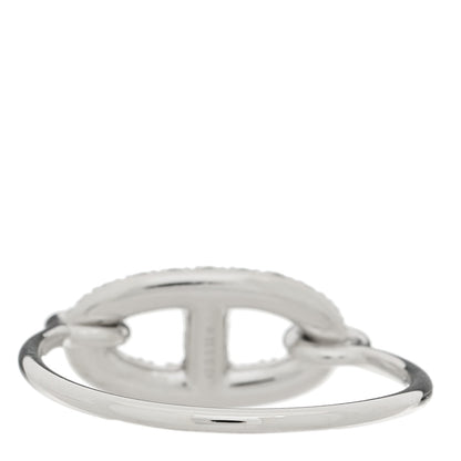 Hermes 18K White Gold Diamond Farandole Ring 52 6 3 of 4