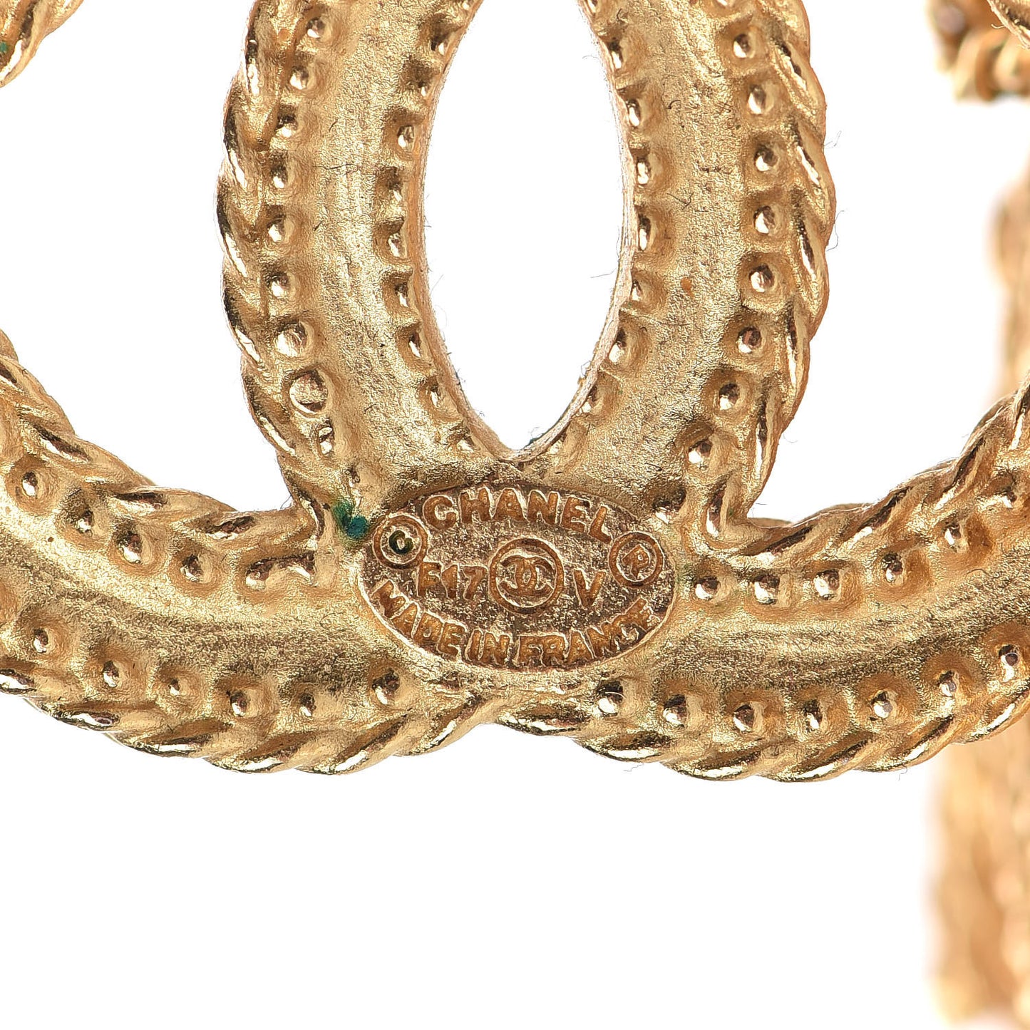 CC Drop Earrings Matte Gold
