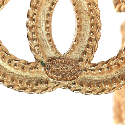 Chanel CC Drop Earrings Matte Gold 4 of 6