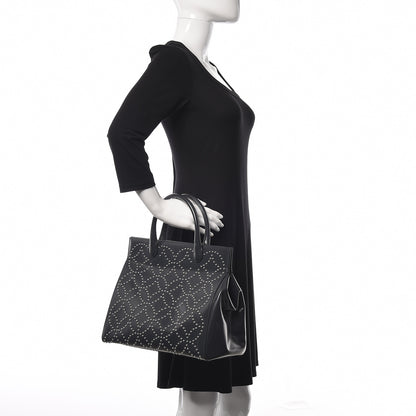 Alaia Calfskin Arabesque Studded Clous Tote Dark Grey 2 of 12