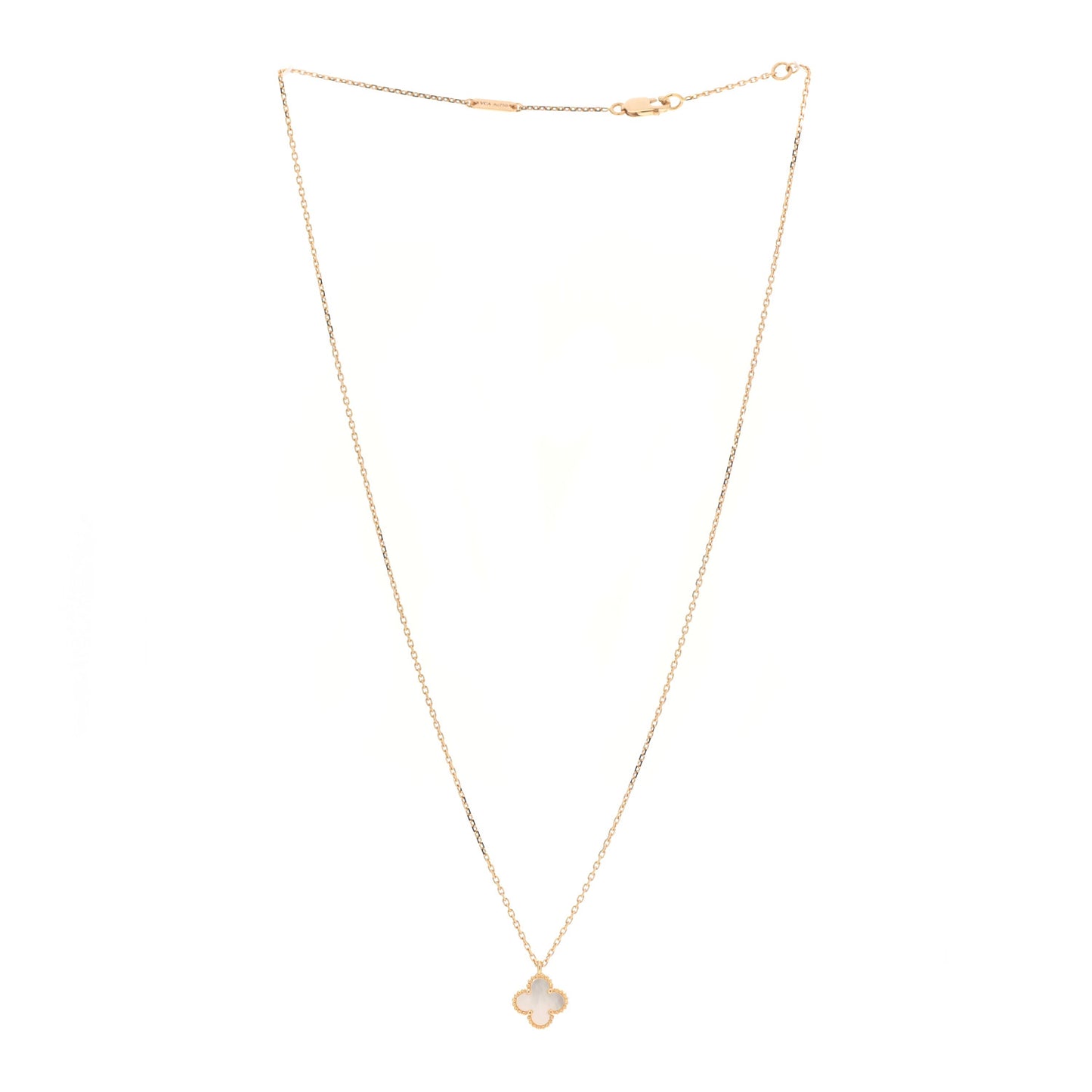 18K Yellow Gold Mother of Pearl Sweet Alhambra Pendant Necklace