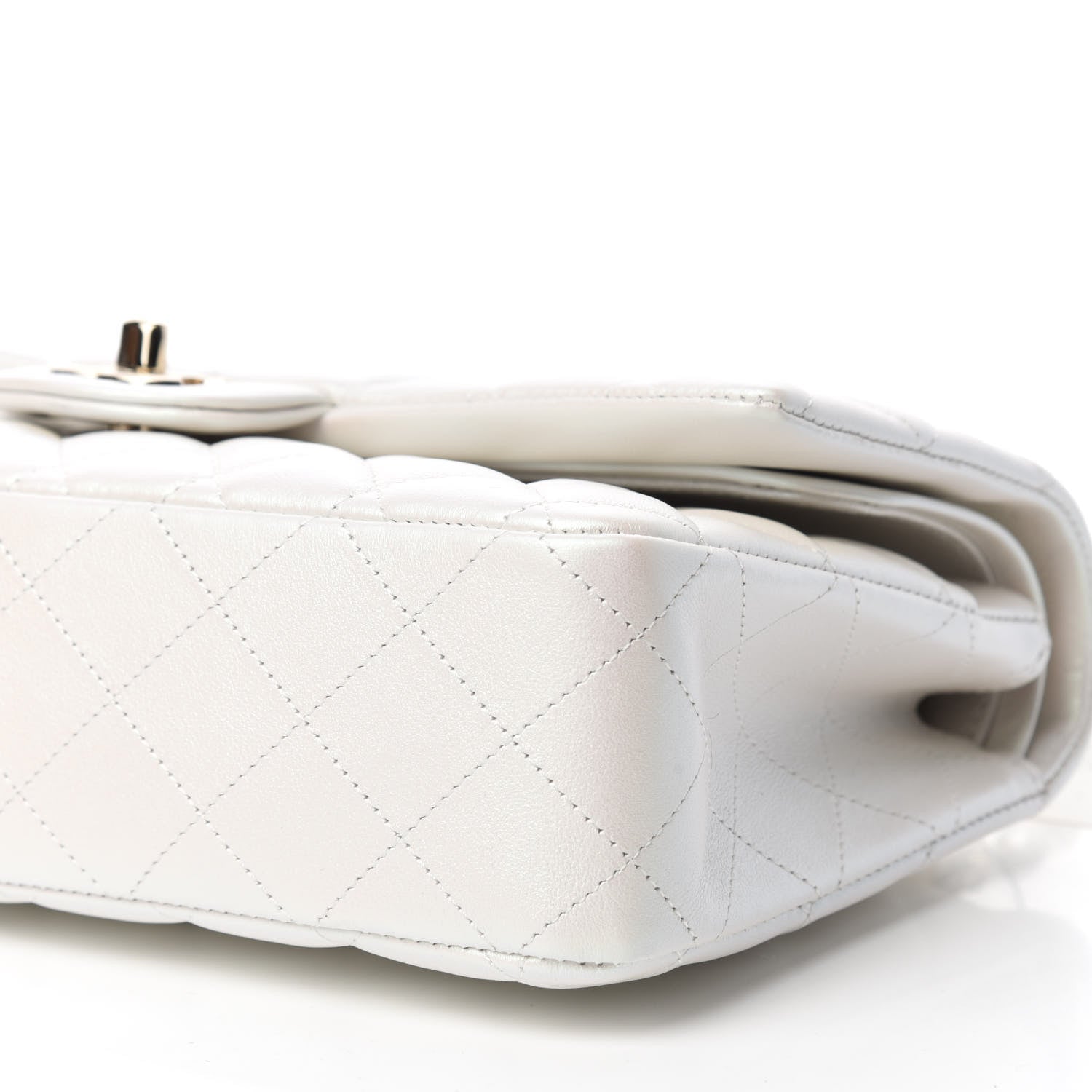 Chanel Iridescent Calfskin Quilted Medium Double Flap White 7 of 11