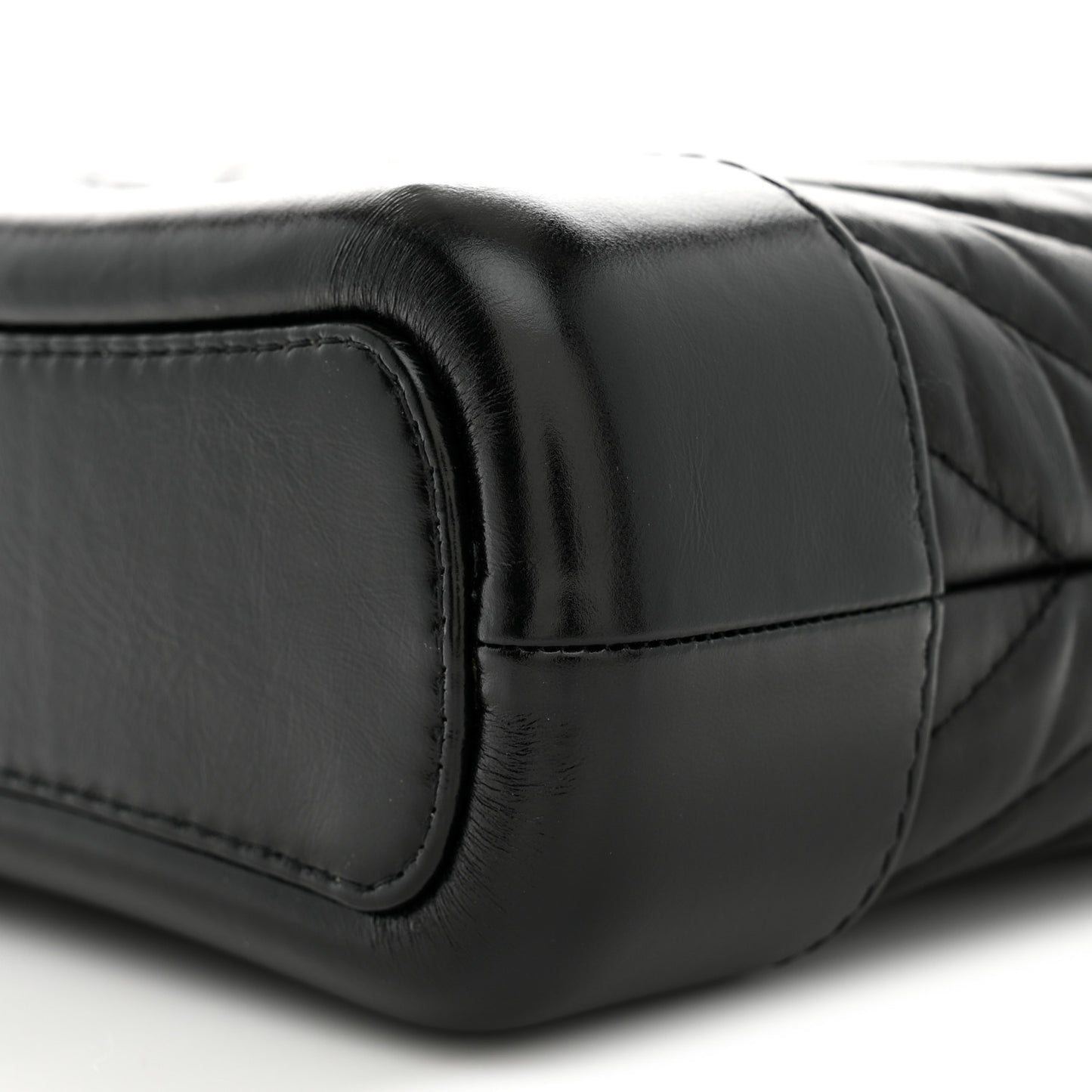 Aged Calfskin Chevron Quilted Small Gabrielle Hobo Black Black
