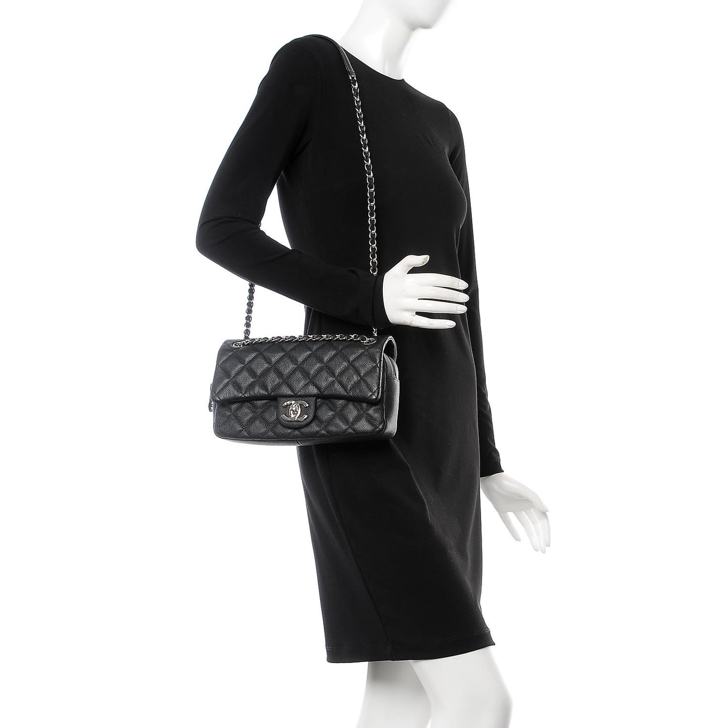 Caviar Quilted Medium Easy Flap Black