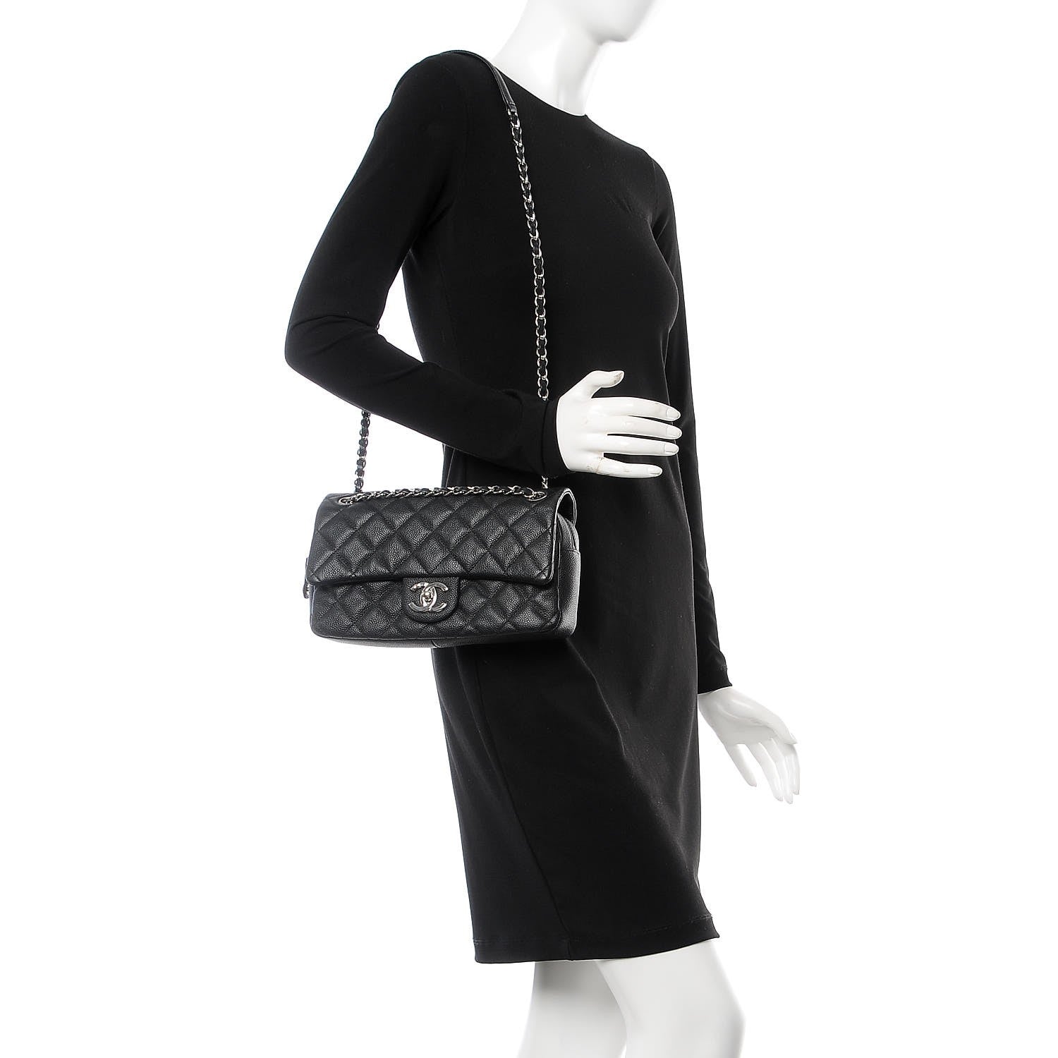Chanel Caviar Quilted Medium Easy Flap Black 2 of 7