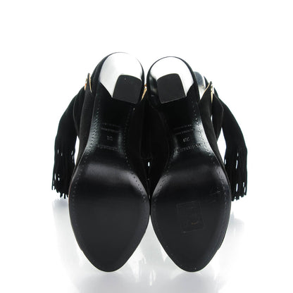 Hermes Suede Niagara Pumps 38 Black 5 of 7