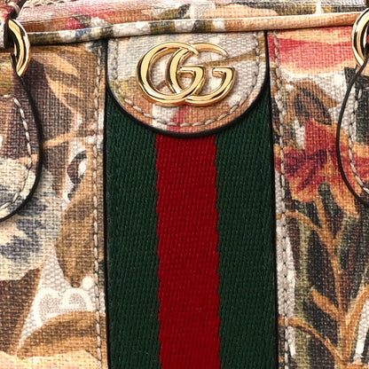 Gucci GG Supreme Monogram Water Flora Web Mini Ophidia Top Handle Bowler Bag Beige White Multicolor 9 of 11