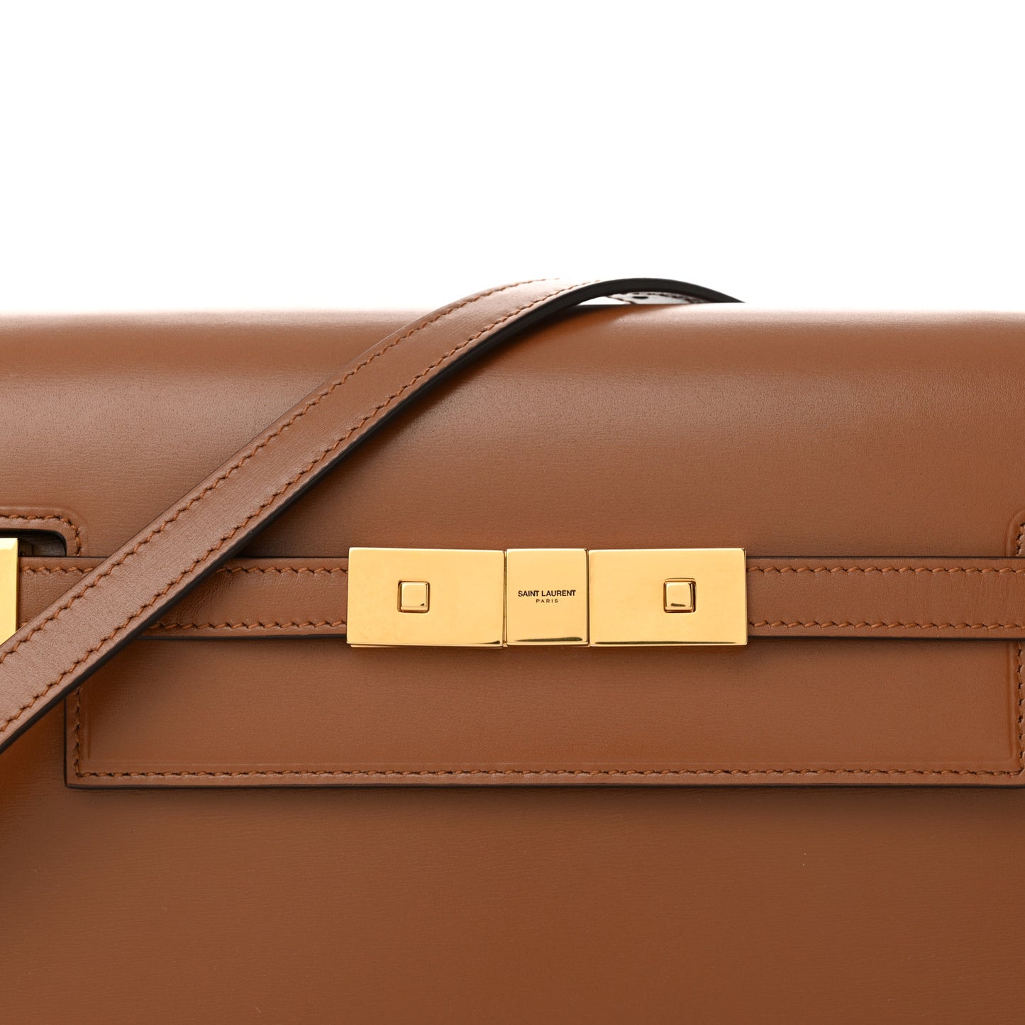 Smooth Calfskin Small Manhattan Shoulder Bag Cognac