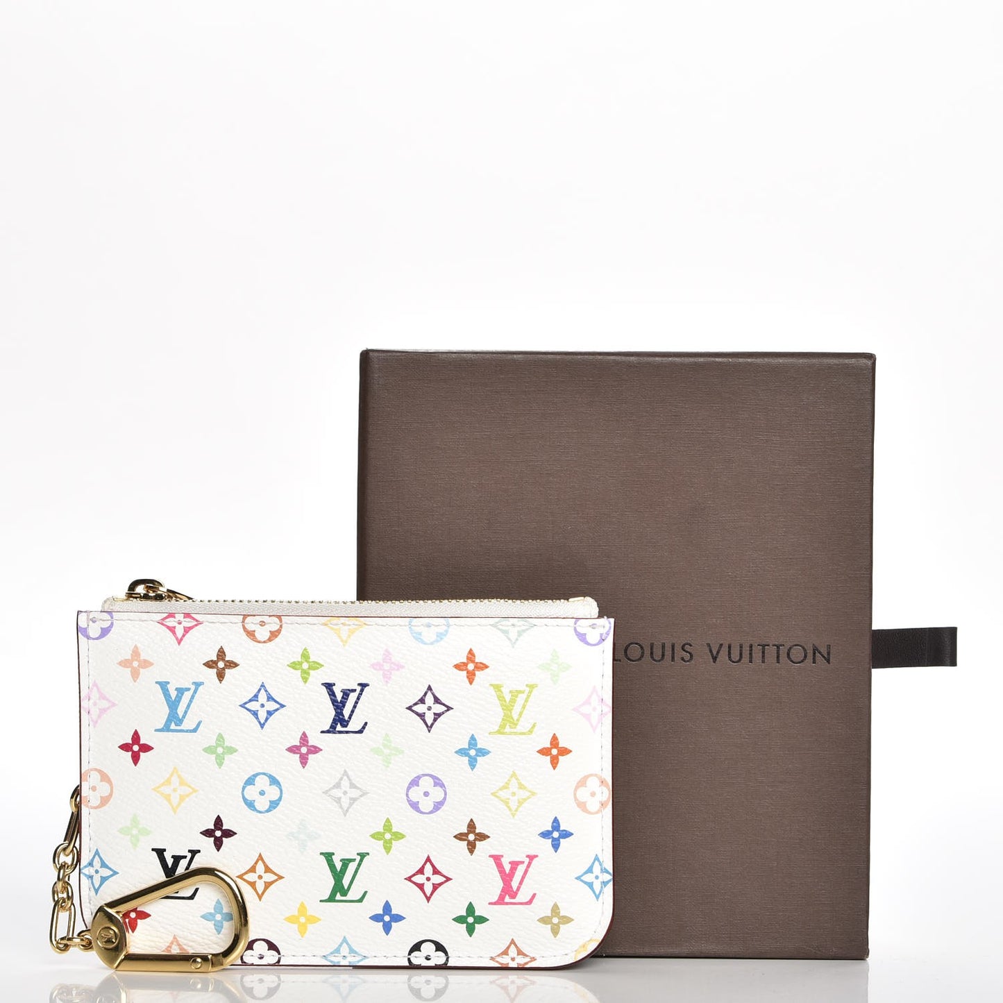 Monogram Multicolor Key Pouch White Litchi