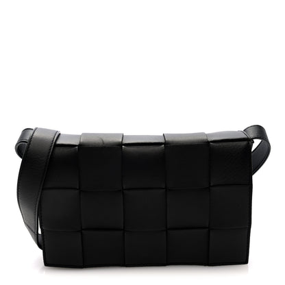 Bottega Veneta Lambskin Maxi Intreccio Small Cassette Crossbody Bag Black 1 of 9