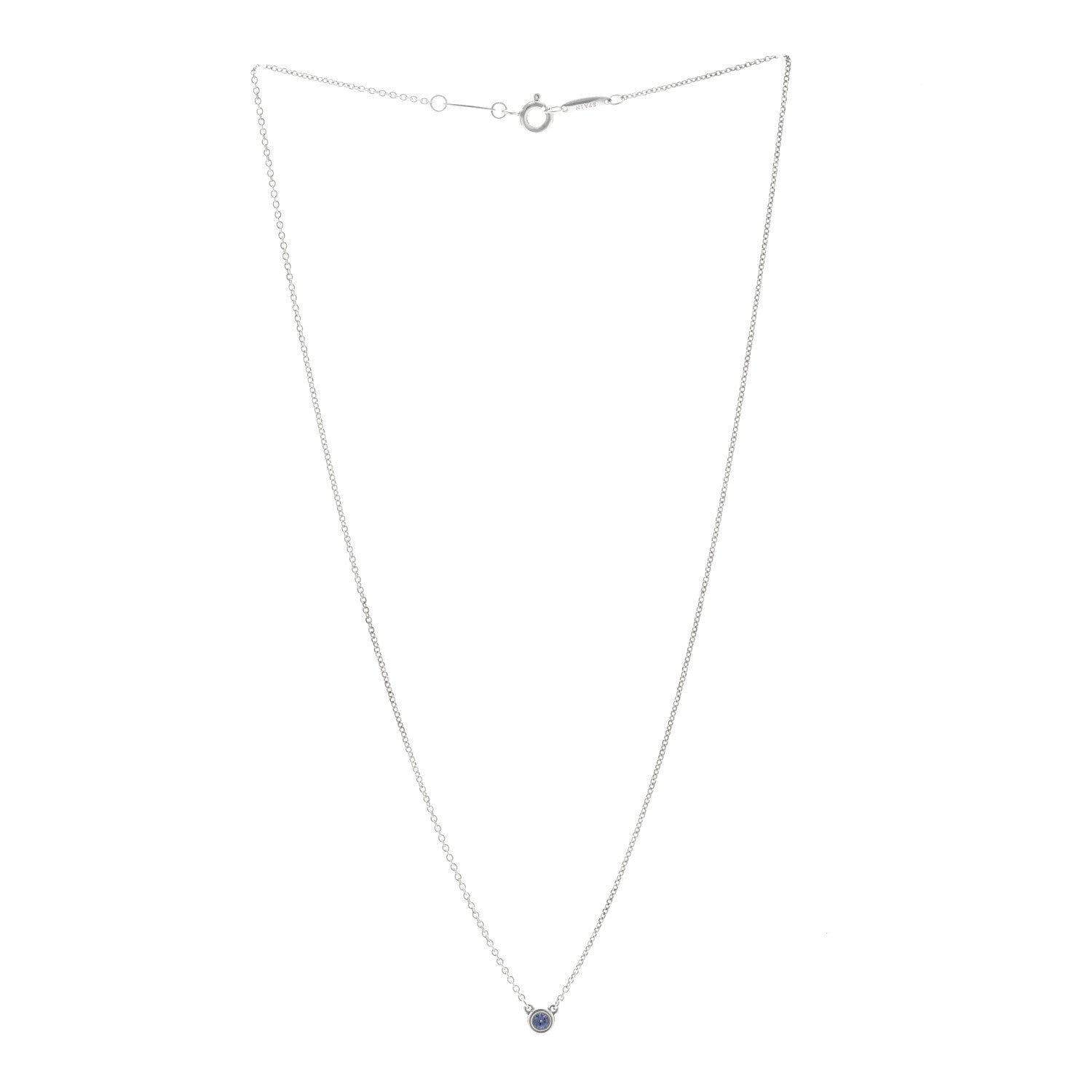 Tiffany Sterling Silver Tanzanite .07ct Elsa Peretti Color By The Yard Necklace 3 of 5