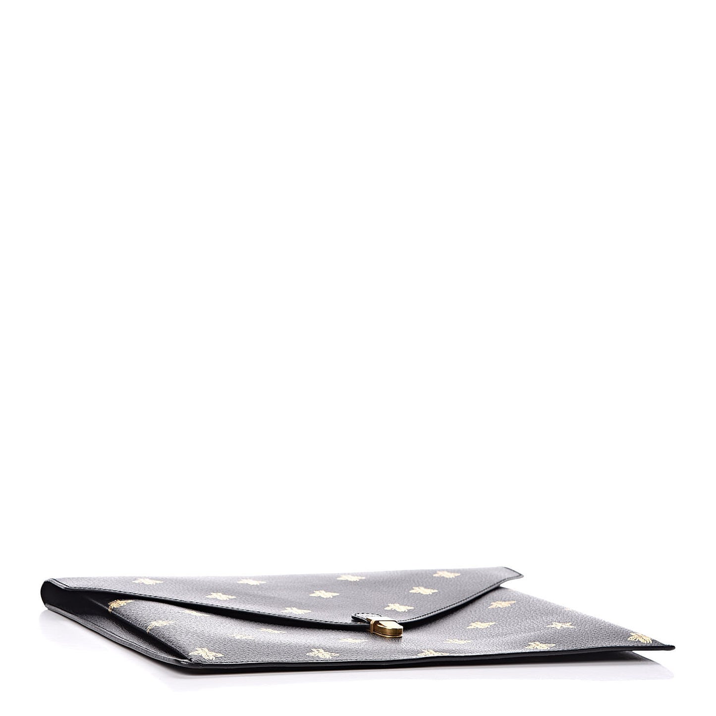 Grained Calfskin Bee Star Portfolio Black