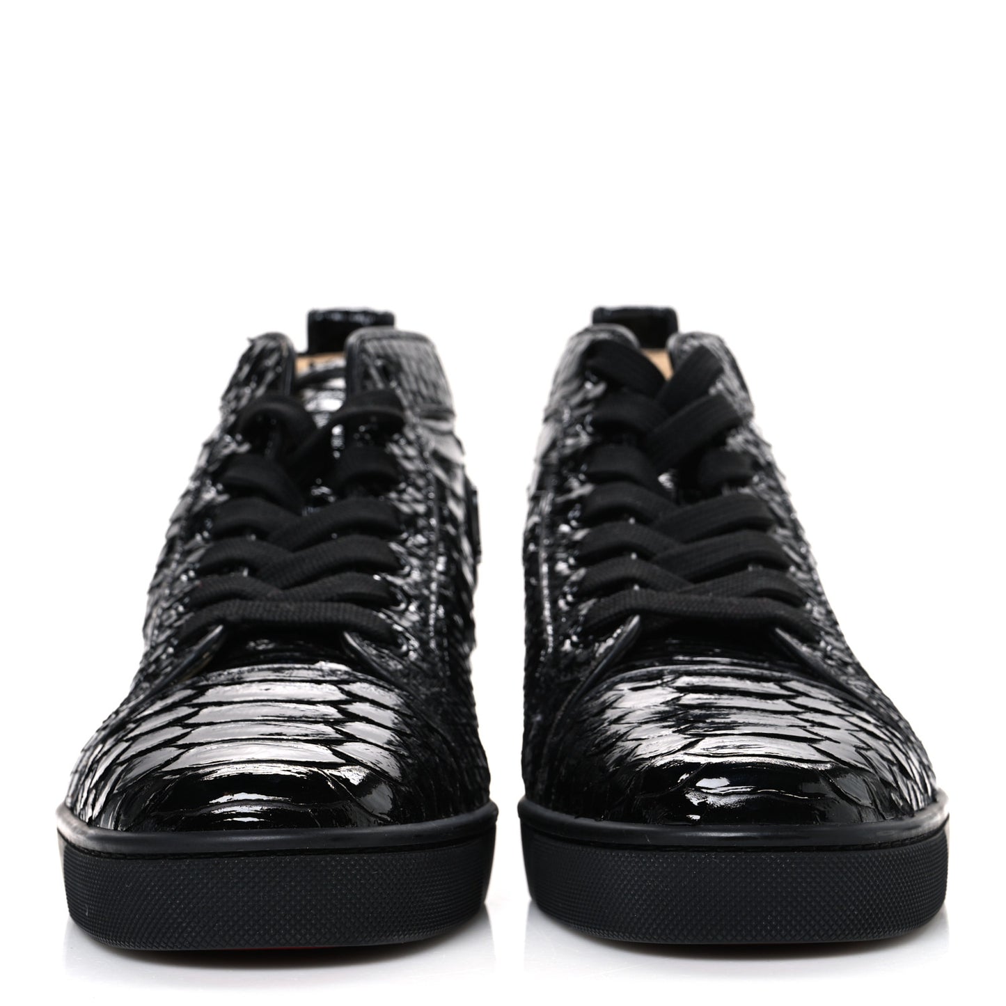 Patent Snakeskin Mens Louis Flat Sneakers 40 Black