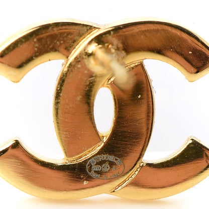 Chanel Metal CC Paris Button Stud Earrings Gold 4 of 5