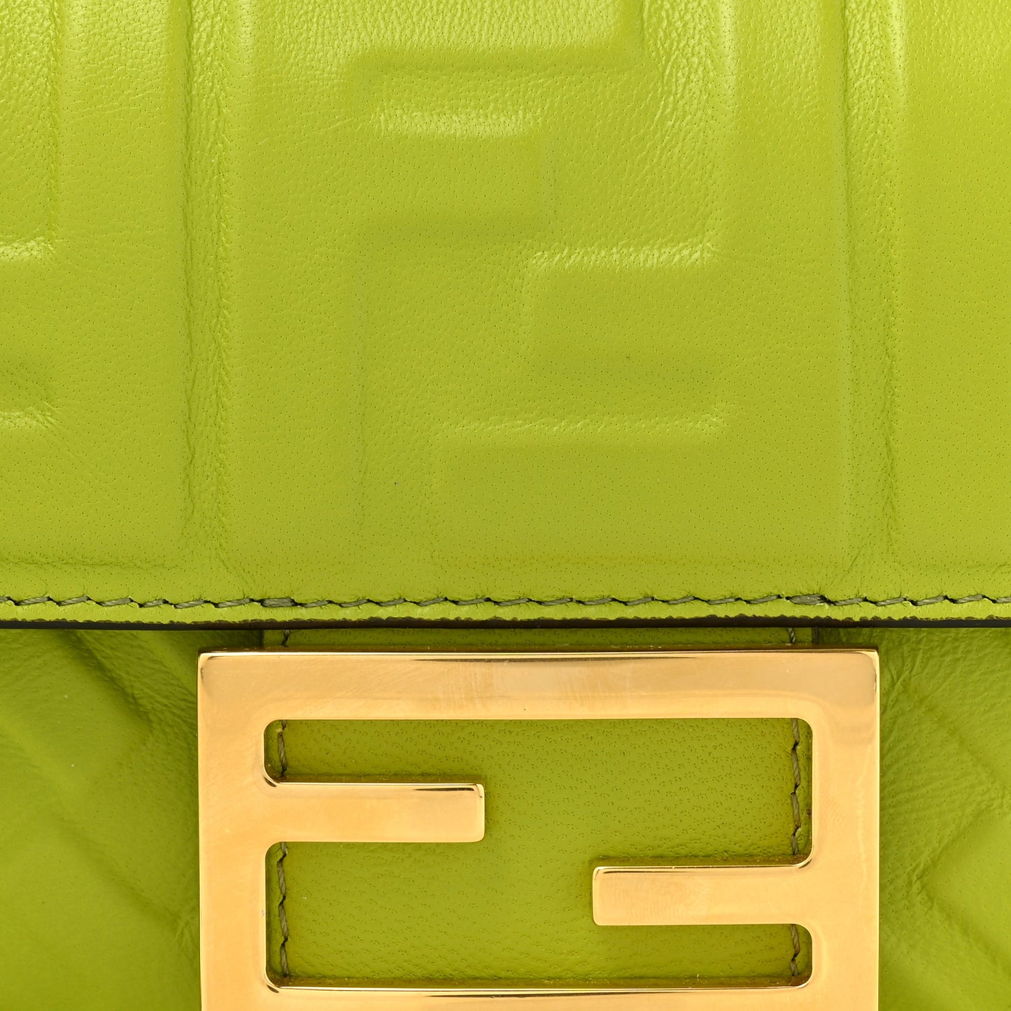 Nappa FF 1974 Embossed Mini Baguette Wasabi