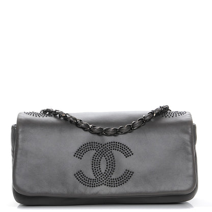 Chanel Lambskin Studded CC East West Flap Grey 1 of 8
