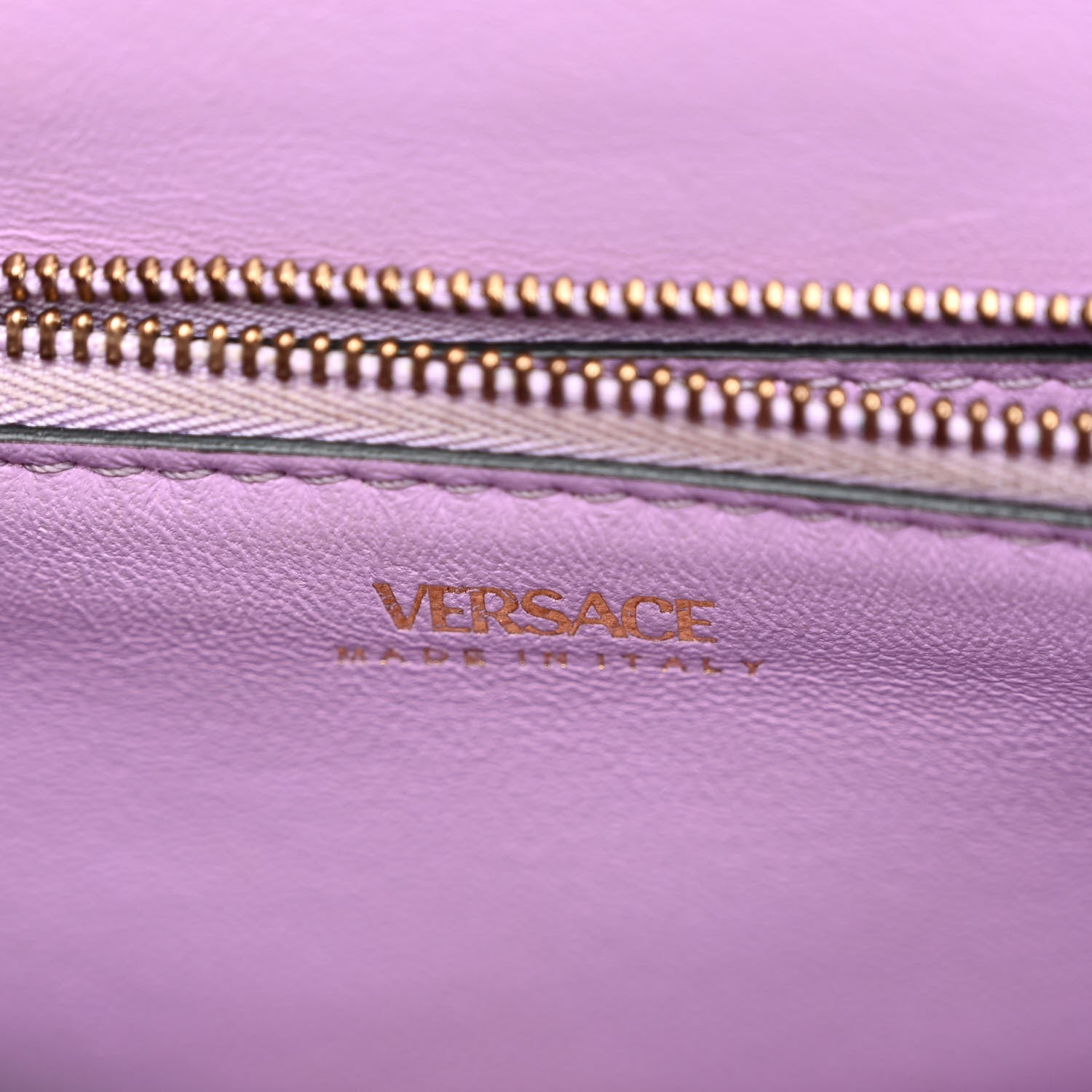 Versace Grained Calfskin La Medusa Top Handle Bag Black Lilac 6 of 10