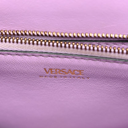 Versace Grained Calfskin La Medusa Top Handle Bag Black Lilac 6 of 10