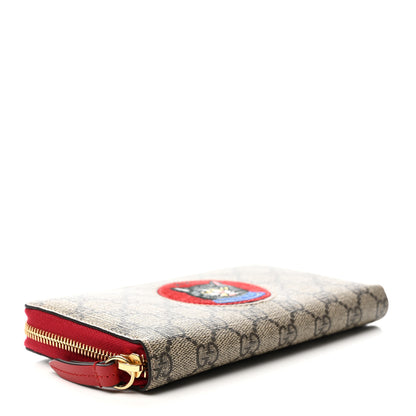 Gucci GG Supreme Monogram Mystic Cat Zip Around Wallet Red 4 of 10