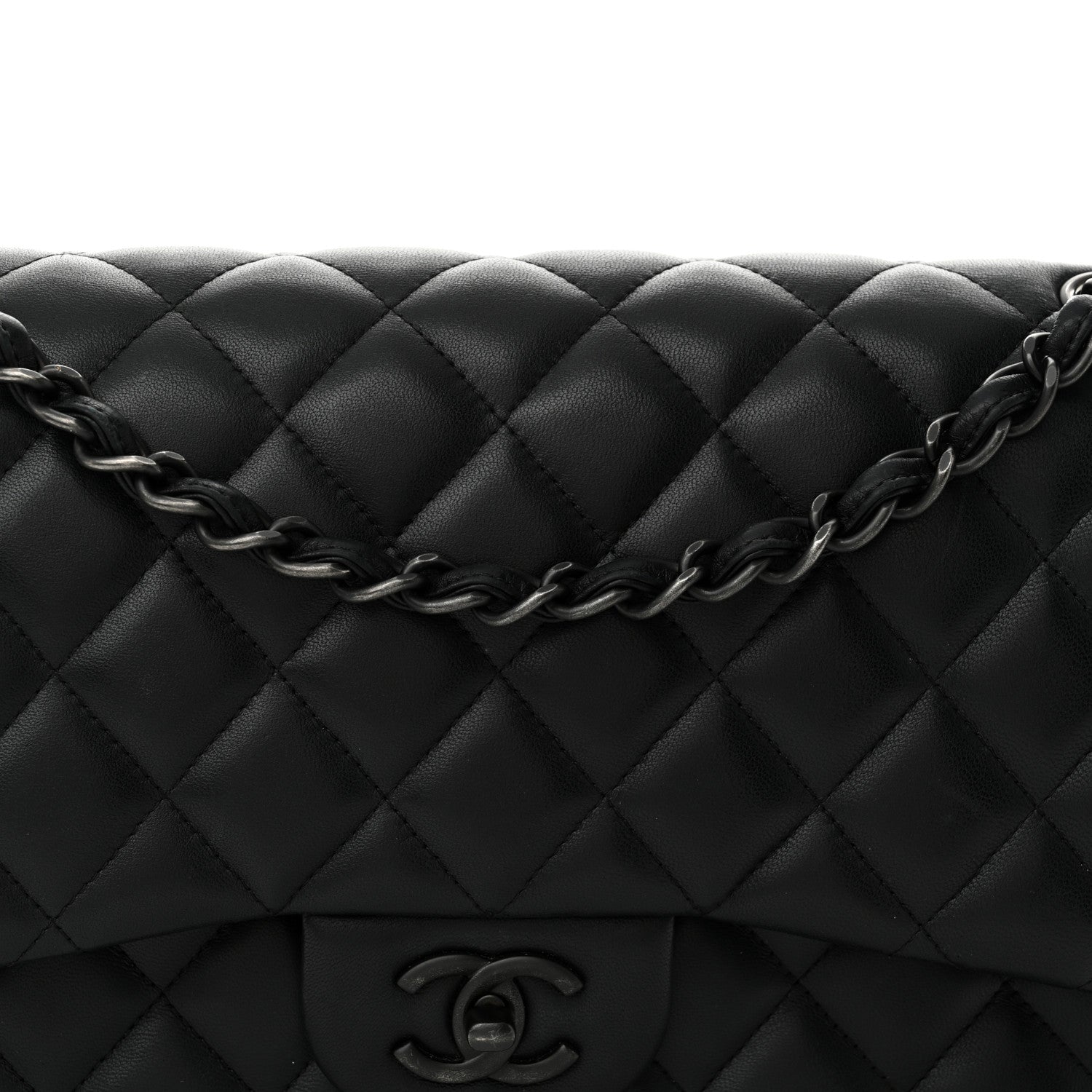 Chanel Lambskin Quilted Jumbo Double Flap So Black 8 of 16