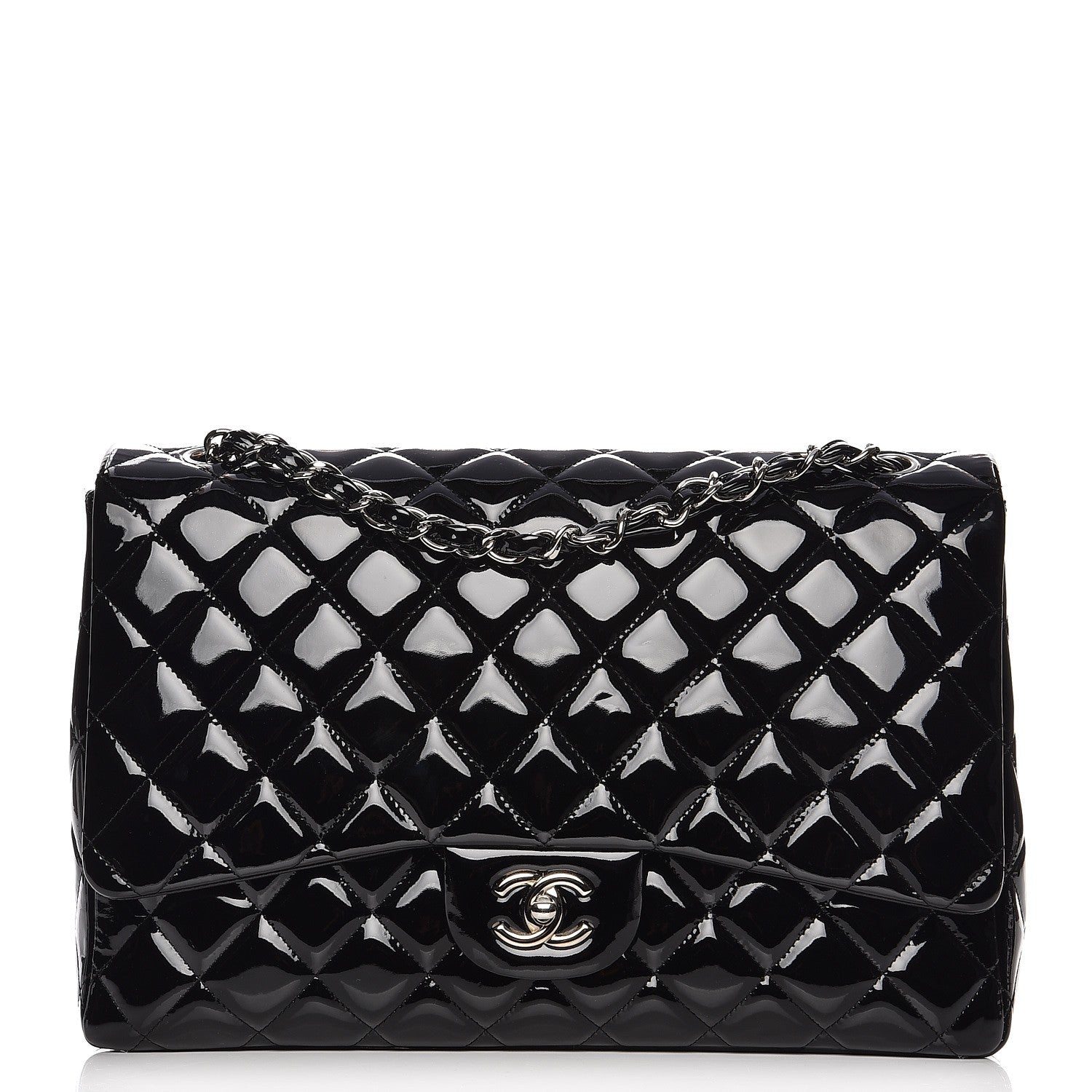 Chanel Patent Quilted Maxi Single Flap Black 1 of 11