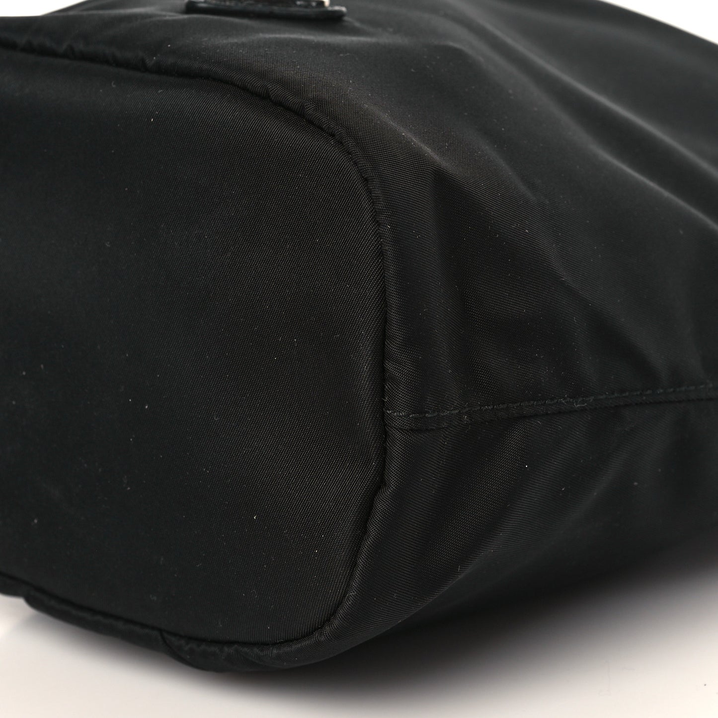 Saffiano Tessuto Nylon Vela Bucket Wristlet Black