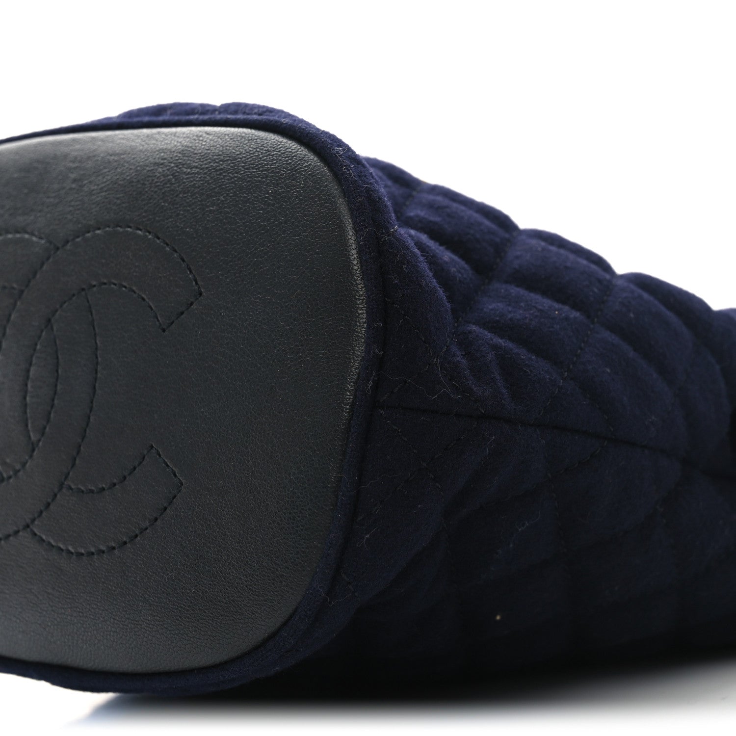 Chanel Wool Lambskin Quilted Paris Hamburg Charms Bucket Bag Dark Navy 10 of 10