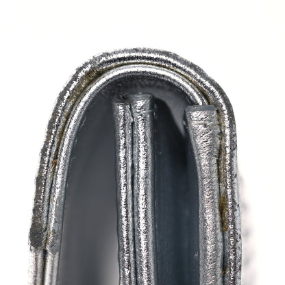 Chanel Metallic Lambskin Embossed Envelope Clutch Silver 10 of 14