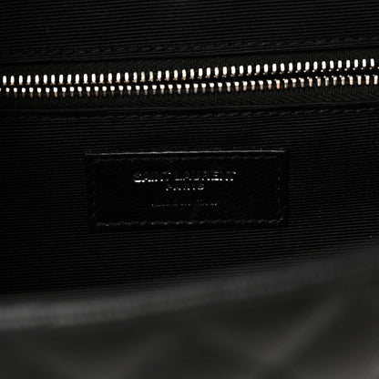 Saint Laurent Grain De Poudre Textured Mixed Matelasse Large Triquilt Monogram Satchel Black 6 of 10