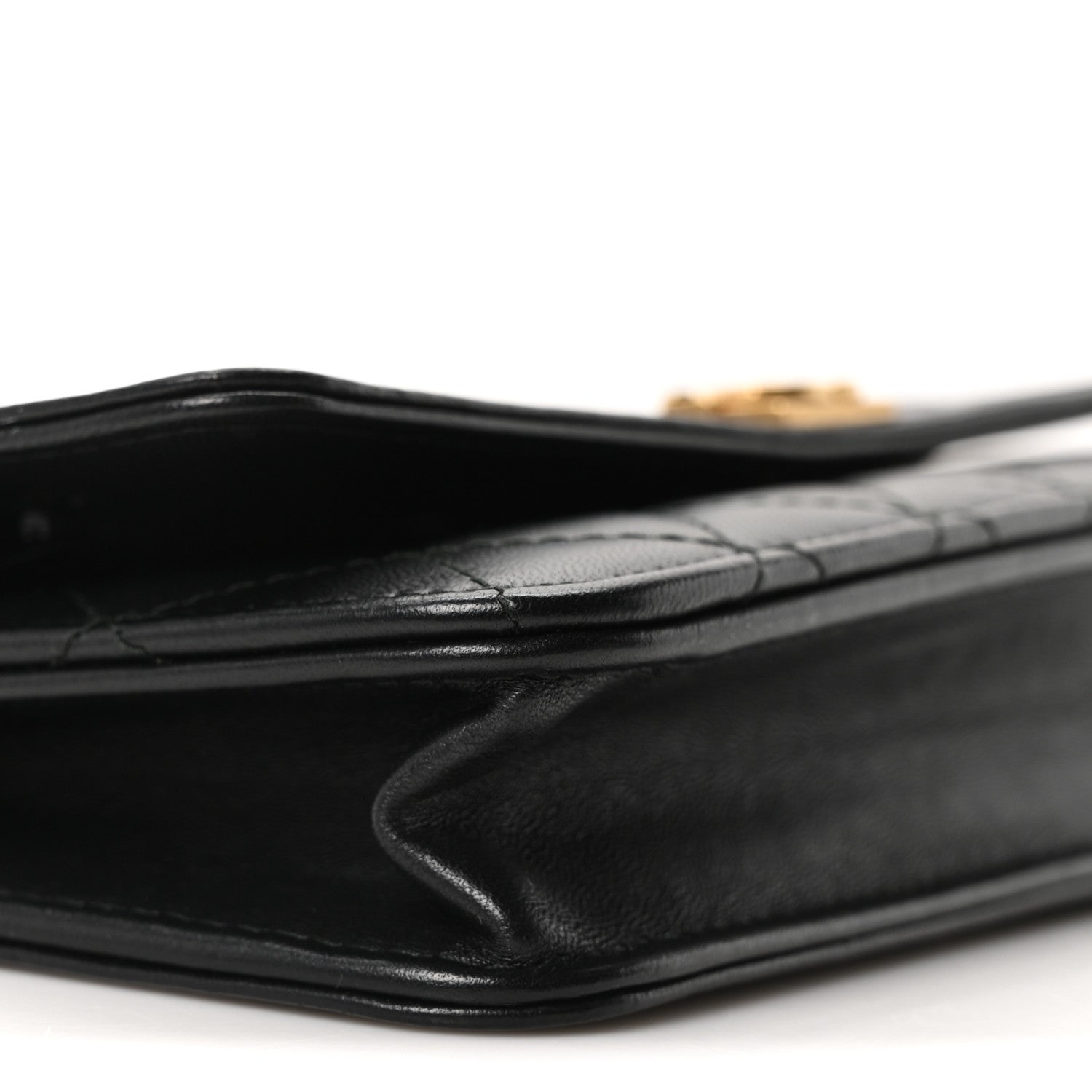 Chanel Lambskin Quilted Boy Wallet On Chain WOC Black 9 of 11