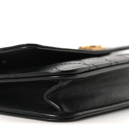 Chanel Lambskin Quilted Boy Wallet On Chain WOC Black 9 of 11