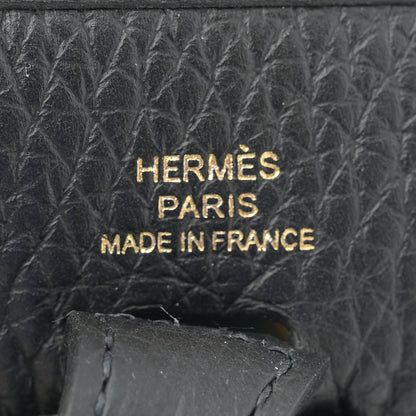 Hermes Taurillon Clemence Evelyne TPM Black Gris Meyer 6 of 11