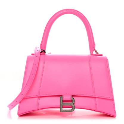 Balenciaga Shiny Box Calfskin Small Hourglass Top Handle Bag Fluo Pink 1 of 10