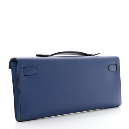 Hermes Swift Kelly Cut Clutch Pochette Bleu Brighton 3 of 8