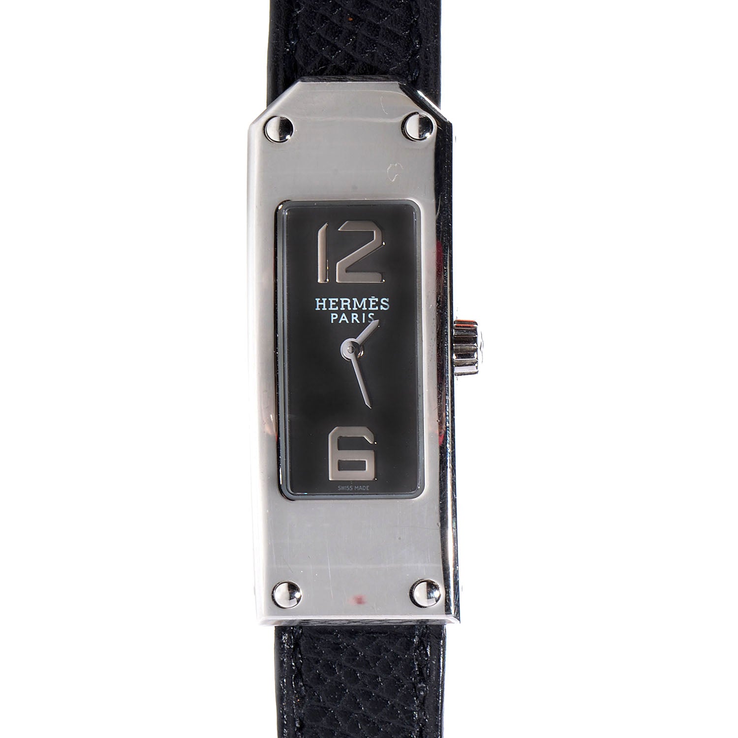 Hermes Stainless Steel Epsom 15mm Kelly II Quartz Watch Noir 1 of 6