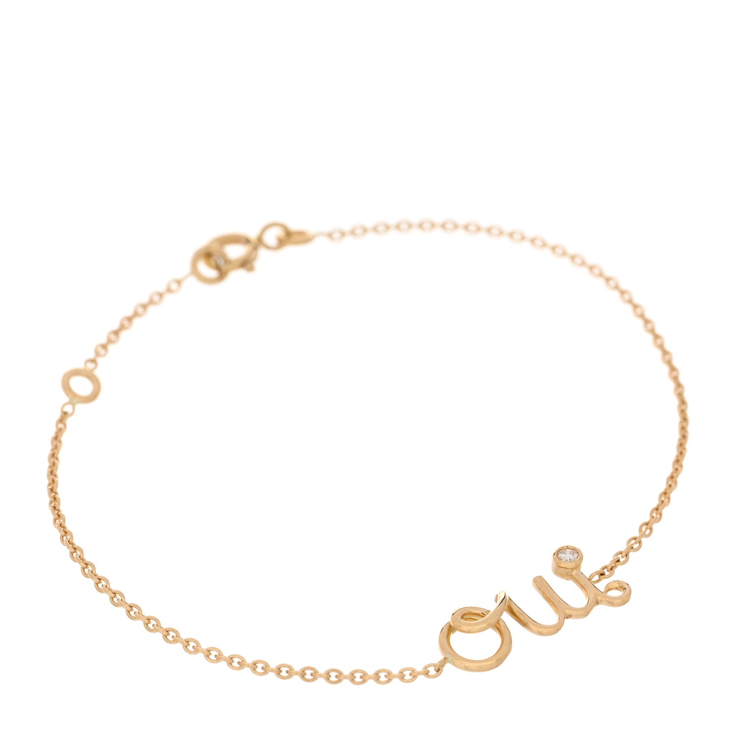 18K Yellow Gold Diamond Oui Bracelet