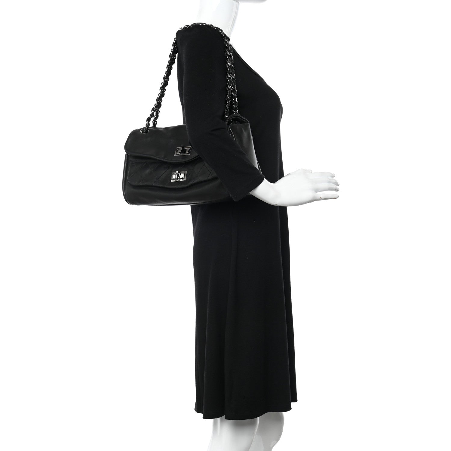 Chanel Lambskin Quilted Large Mademoiselle Double Flap Black 2 of 16
