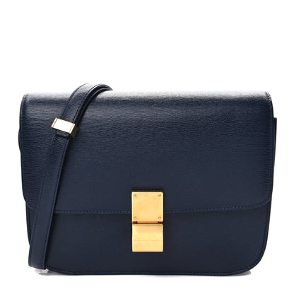 Celine Liege Calfskin Medium Classic Box Flap Bag Dark Blue 1 of 10