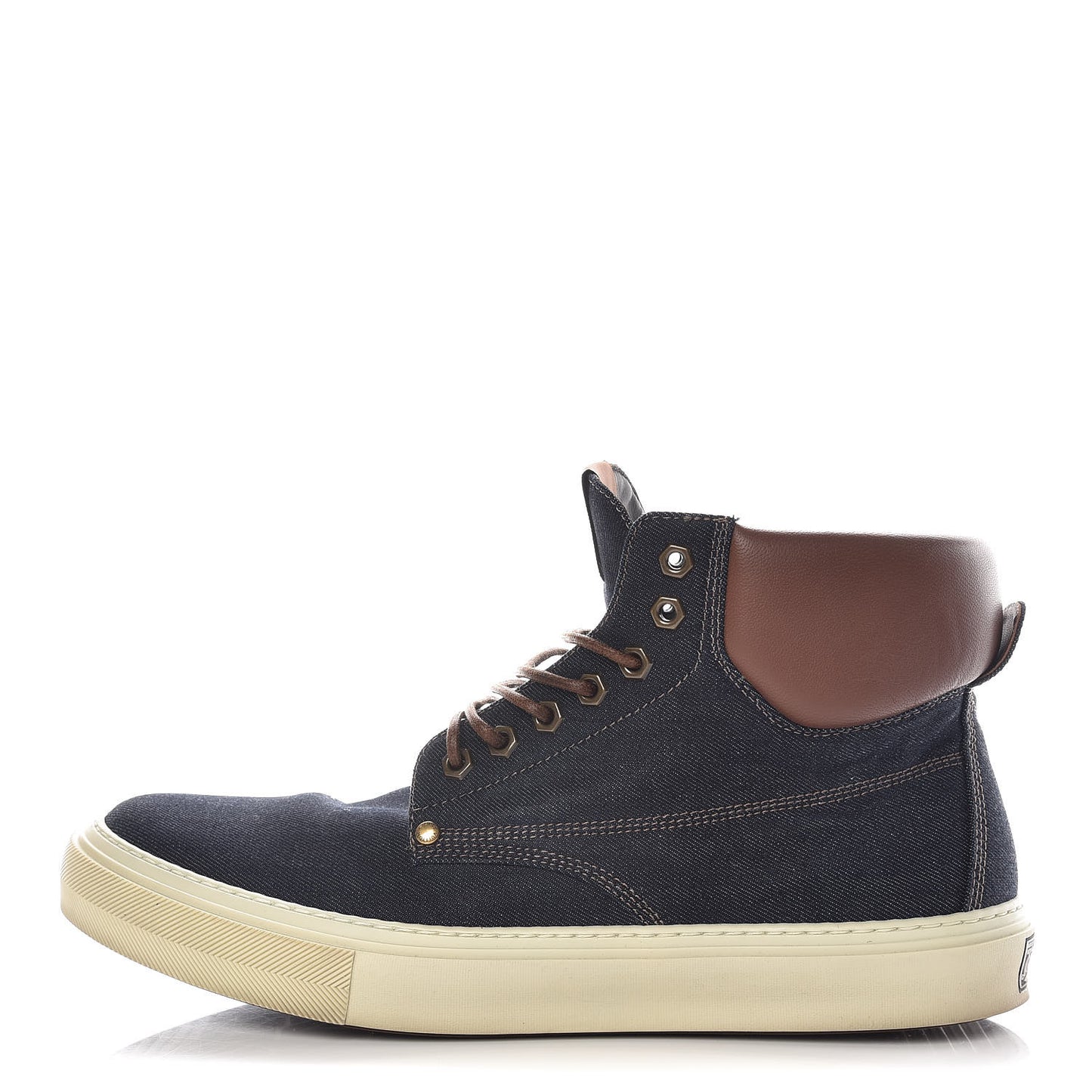 Calfskin Denim High Top Sneakers 11