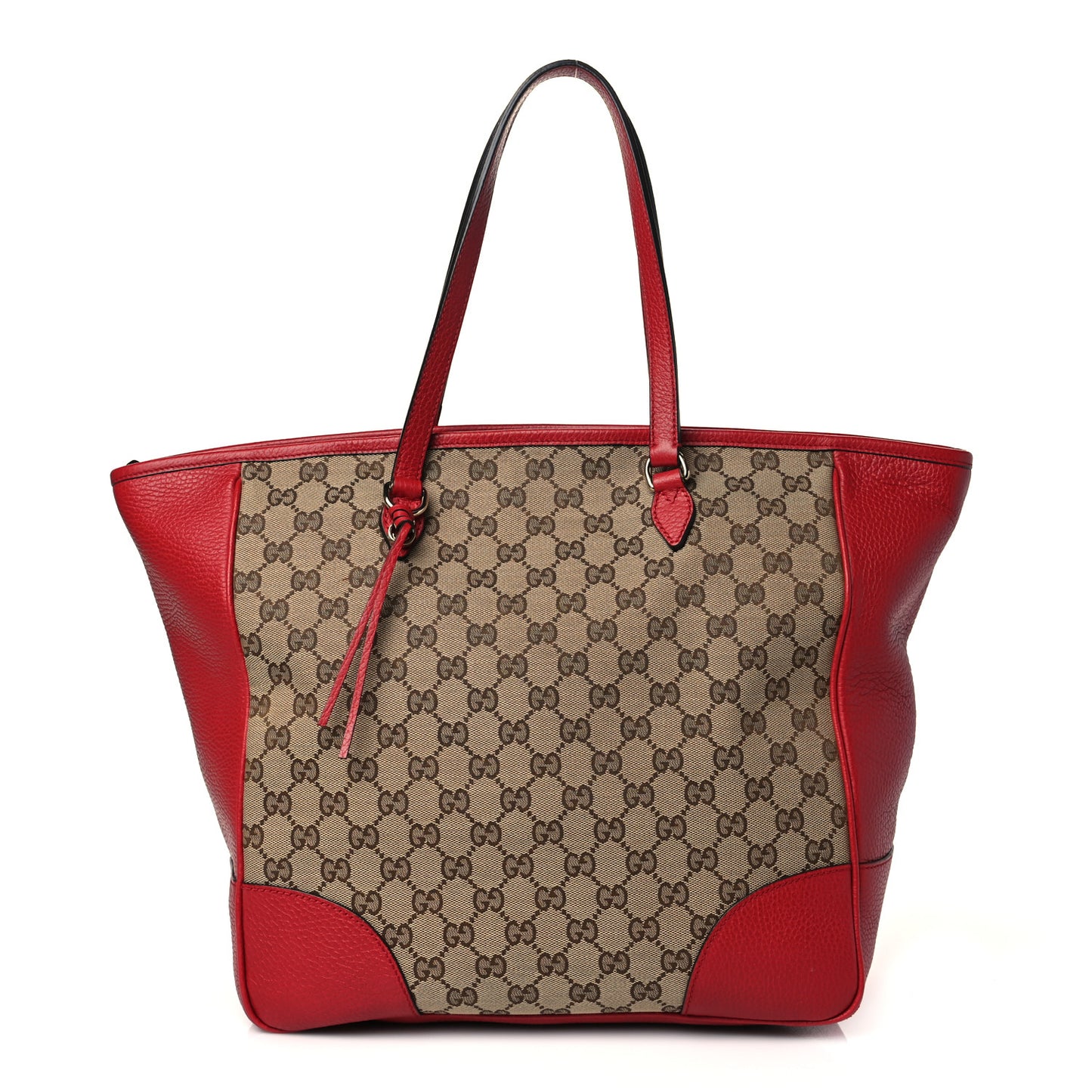 Monogram Bree Zippered Tote Beige Red