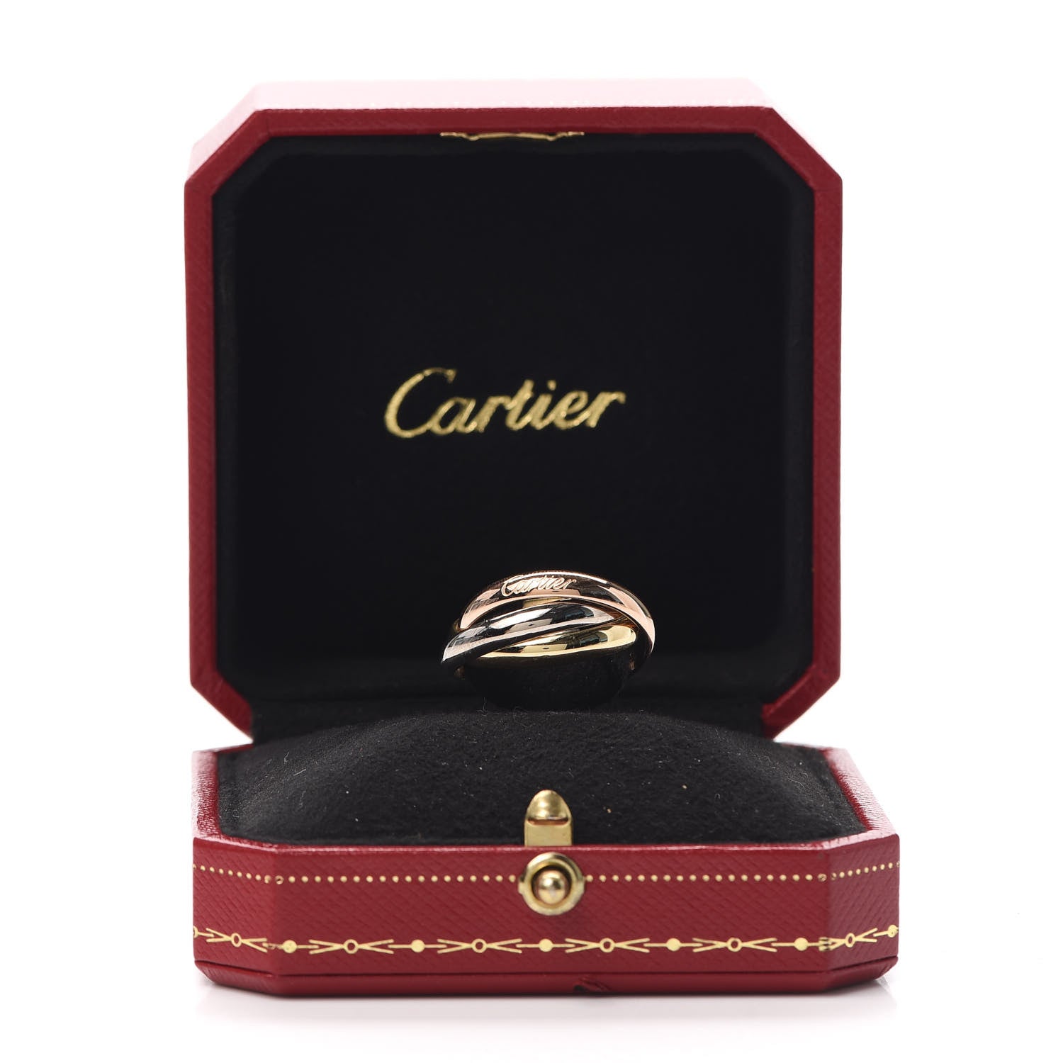 Cartier 18K Pink Yellow White Gold Classic Trinity Ring 56 7.5 6 of 6