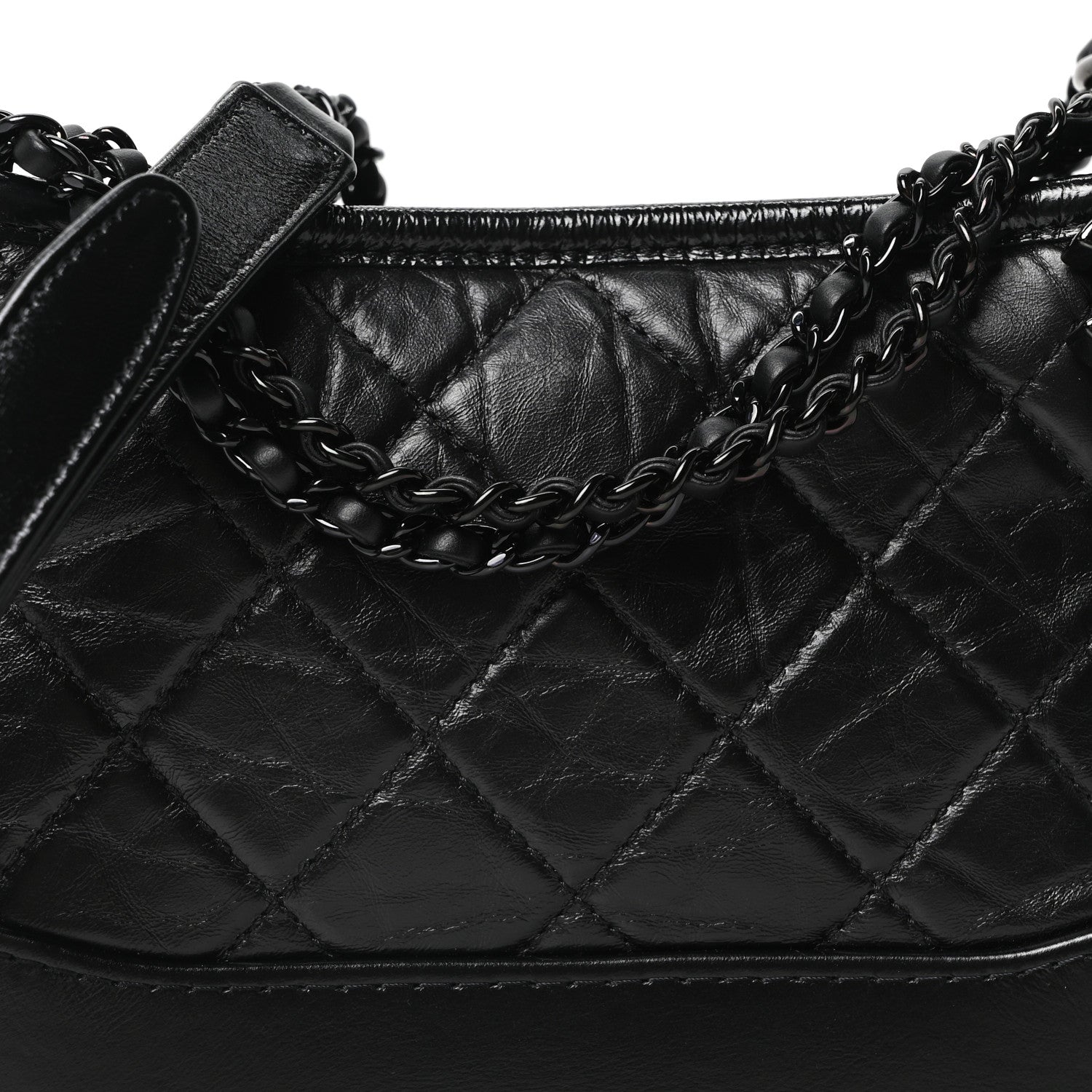 Chanel Aged Calfskin Quilted Small Gabrielle Hobo So Black 8 of 10