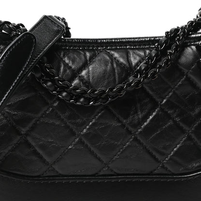 Chanel Aged Calfskin Quilted Small Gabrielle Hobo So Black 8 of 10