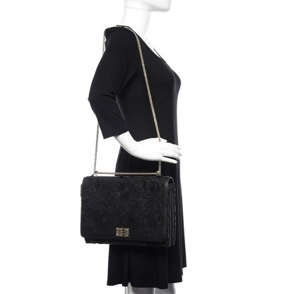 Valentino Garavani Lambskin Lace Large Girello Flap Black 1 of 9
