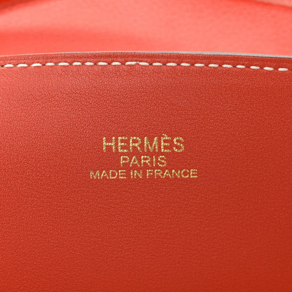 Hermes Taurillon Clemence Double Sens 45 Reversible Tote Rose Jaipur 10 of 17