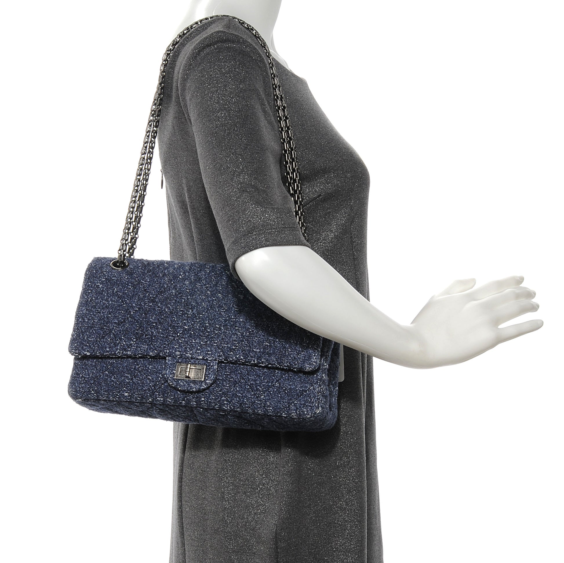 Chanel Tweed 2.55 Reissue 226 Flap Blue 2 of 8