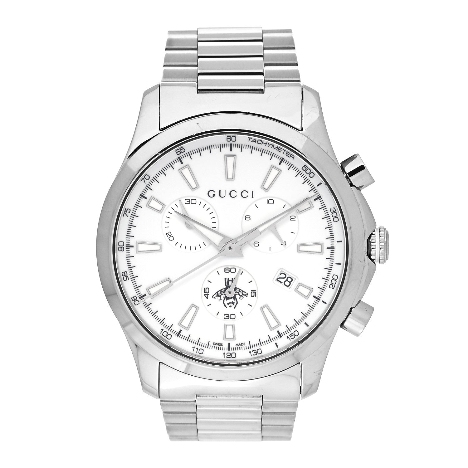 Gucci Stainless Steel 38mm G-Timeless Bee Chronograph Quartz Watch 1 of 5