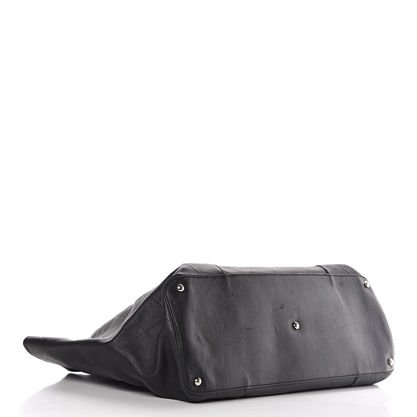 Calfskin Chevron CC All Day Long Tote Black