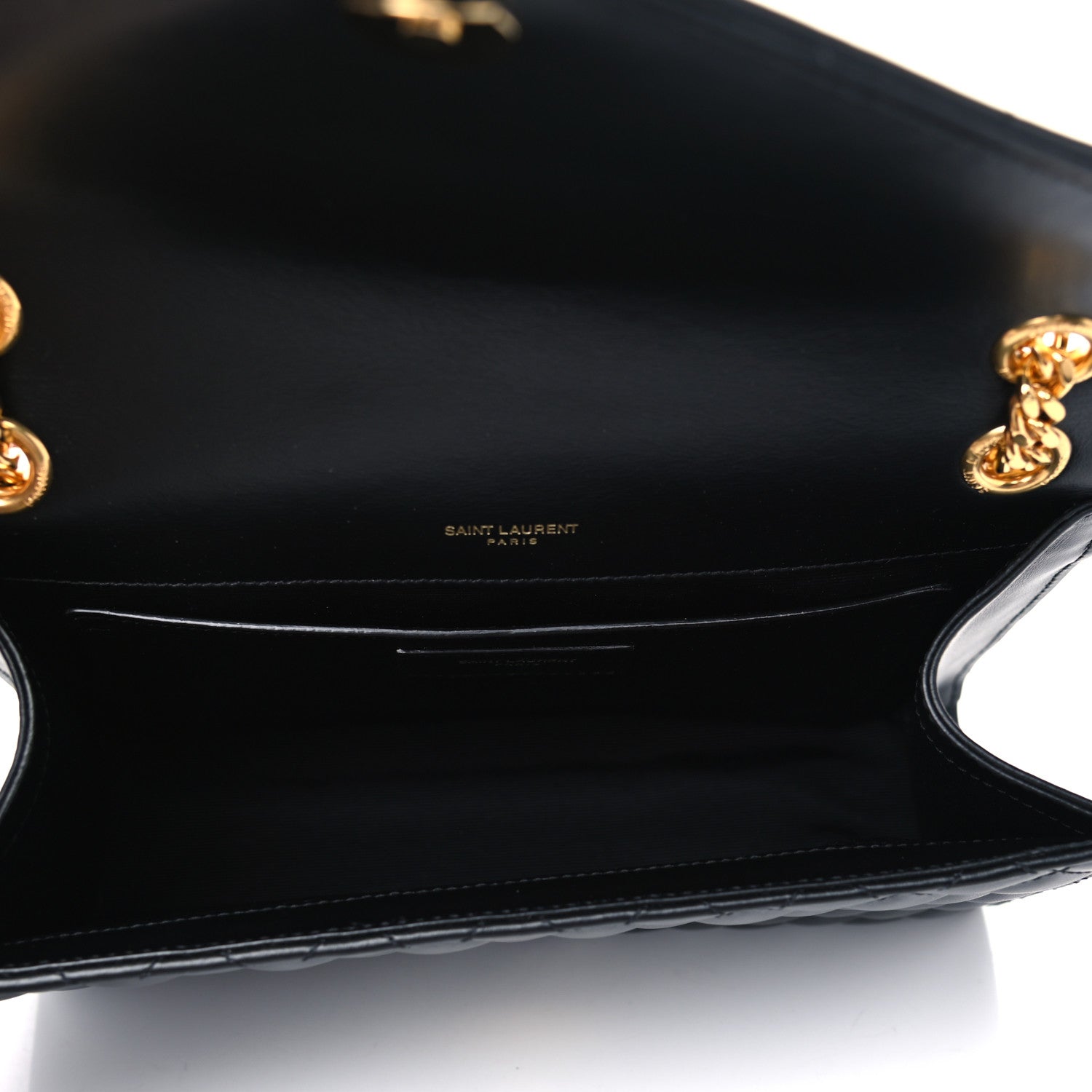 Saint Laurent Grain De Poudre Textured Mixed Matelasse Triquilt Medium Monogram Satchel Black 4 of 4