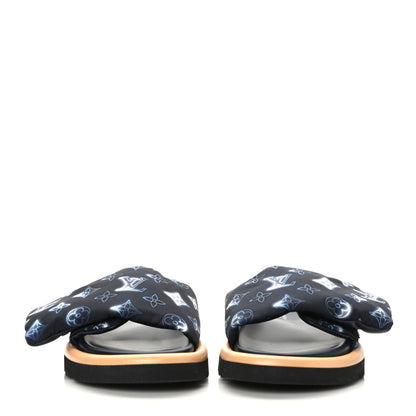 Louis Vuitton Nylon Monogram Womens Pool Pillow Comfort Mules 37 Navy Blue 2 of 8